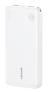 USAMS power bank CD253, 2x θύρες εξόδου, 10000mAh, 10W, λευκό 10KCD25302