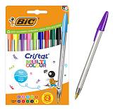 BIC στυλό διαρκείας ballpoint Cristal Multicolour, 1.6mm μύτη, διάφορα χρώματα, 10τμχ 3086123764101
