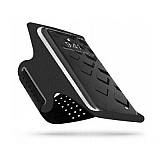Techsuit - Sports Armband (TH10) - with Headphones Cable Clips, for Phones, max 7" - Black / Gray