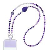 Κολιέ Λουράκι Sonique Teardrop από Ακρυλικό Γυαλί 106cm για Κινητό Μωβ