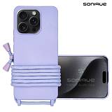 Θήκη Σιλικόνης με Κορδόνι CarryHang Sonique Apple iPhone 16 Pro Λιλά
