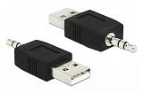 DELOCK Αντάπτορας USB 2.0 σε Stereo Jack 3.5mm 66069, μαύρο 66069