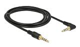 DELOCK καλώδιο 3.5mm 85613, γωνιακό, 24AWG, gold plated, 2m, μαύρο 85613