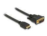 DELOCK καλώδιο HDMI σε DVI 85653, 2K/60Hz, 7.92 Gbps, 1.5m, μαύρο 85653