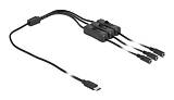 DELOCK καλώδιο USB Type-C σε 3x DC 5.5 x 2.1mm 86801, 1m, μαύρο 86801