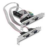 DELOCK κάρτα επέκτασης PCIe σε 4x RS-232 90410, 115.2Kbps 90410