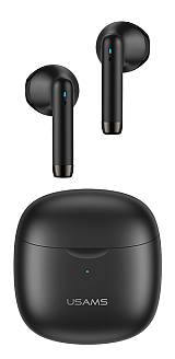 USAMS earphones IA04 με θήκη φόρτισης, True Wireless, Φ13mm, μαύρα BHUIA01
