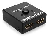 POWERTECH HDMI switch CAB-H112, 2 σε 1, 4K, bidirectional, μαύρο CAB-H112