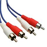 POWERTECH καλώδιο 2x RCA σε 2x RCA CAB-R002, 3m, μπλε CAB-R002