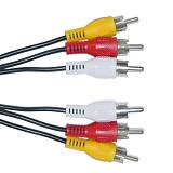 POWERTECH καλώδιο 3x RCA σε 3x RCA CAB-R006, 5m, μαύρο CAB-R006