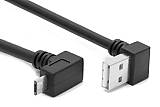POWERTECH καλώδιο USB σε USB Micro CAB-U136, 90°, Easy USB, 0.5m, μαύρο CAB-U136
