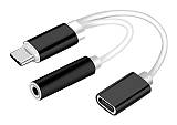 POWERTECH αντάπτορας USB-C σε USB-C & 3.5mm θηλυκό CAB-UC030, λευκός CAB-UC030