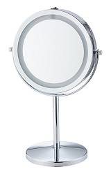 HOME USE επιτραπέζιος καθρέφτης HUH-0185 με LED φως, 1x/5x zoom, ασημί HUH-0185