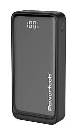 POWERTECH power bank PT-1327 με οθόνη, 20000mAh, 22.5W, μαύρο PT-1327