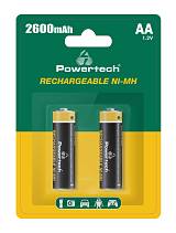 POWERTECH επαναφορτιζόμενες μπαταρίες NI-MH PT-1404, AA, 2600mah, 1.2V, 2τμχ PT-1404