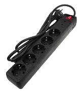POWERTECH πολύπριζο ασφαλείας PT-883, 5x schuko, 16A, 3m, μαύρο PT-883