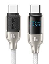 USAMS καλώδιο USB-C SJ742, 100W, 480Mbps, 1.2m, λευκό SJ742USB02