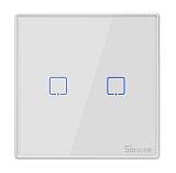 SONOFF smart διακόπτης T2EU2C-RF 433MHz, αφής, διπλός, λευκός T2EU2C-RF