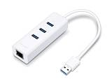 TP-LINK USB Hub UE330 με θύρα δικτύου, 3 θυρών, USB σύνδεση, λευκό UE330