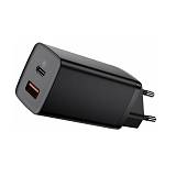 Baseus Φορτιστής Χωρίς Καλώδιο με Θύρα USB-A και Θύρα USB-C Quick Charge 3.0 Μαύρος (CCGAN2L-B01) (BASCCGAN2L-B01)