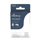 MediaRange Plastic Tape Cassette For Label Printers Using Brother TZ-135/TZe-135 12mm 8m Laminated White On Clear (MRBTZ135)
