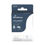 MediaRange Plastic Tape Cassette For Label Printers Using Brother TZ-253/TZe-253 24mm 8m Laminated Blue On White (MRBTZ253)