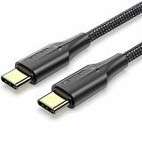 VENTION Nylon Braided Type-C to Type-C 3A Cable 2M Black LED Type (TAUBH) (VENTAUBH)