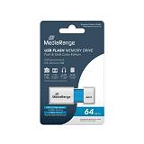 MediaRange USB 2.0  flash drive, color edition, light blue, 64GB (MR974)
