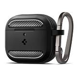Θήκη Σιλικόνης Spigen Rugged Armor Apple AirPods 4 με Γάντζο Μαύρο
