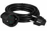 POWERTECH μπαλαντέζα ρεύματος PT-1561, 1x schuko, 16A, 3m, μαύρη PT-1561