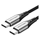 VENTION Nylon Braided Type-C to Type-C 3A/PD 60W Cable 1.5M Gray Aluminum Alloy Type (TADHG) (VENTADHG)