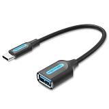 VENTION USB 3.1(Gen 1) C Male to A Female OTG Cable 0.15M Black PVC Type (CCVBB) (VENCCVBB)