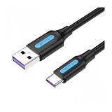 VENTION USB 2.0 A Male to Type-C Male 5A Cable 1M Black PVC Type (CORBF) (VENCORBF)