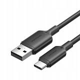 VENTION USB 2.0 A Male to C Male 3A Cable 1M Black PVC Type (CTQBF) (VENCTQBF)