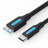 VENTION USB 3.0 C Male to Micro-B Male 2A Cable 0.5M Black (CQABD) (VENCQABD)