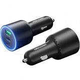 VENTION Three-Port USB C+C+A (100W+30W+18W) Car Charger Black ABS Type (FFQB0) (VENFFQB0)