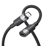 VENTION USB 3.2 Gen2 C Male to C Female 10Gbps Extension Cable 1M Black Aluminum Alloy Type (TRFBF) (VENTRFBF)