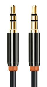 CABLETIME καλώδιο ήχου 3.5mm CT-AV311-P11G, gold plated, 0.5m, μαύρο AV311-P11G-B0.5