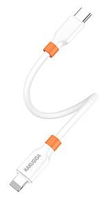 KAKUSIGA καλώδιο Lightning σε USB-C KSC-1024, σιλικόνης, 30W, 480Mbps, 0.25m, λευκό KSC-1024-LC-WH