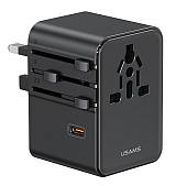 USAMS φορτιστής/αντάπτορας πρίζας CC310, 2x USB & 3x USB-C, universal, 70W, μαύρος CC310TC01