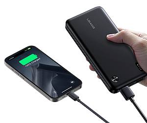 USAMS power bank CD253, 2x θύρες εξόδου, 10000mAh, 10W, μαύρο 10KCD25301