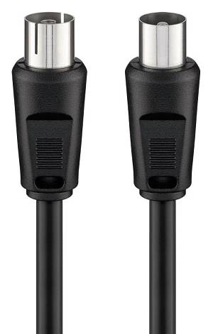 GOOBAY καλώδιο κεραίας αρσενικό σε θηλυκό 11722, <70dB, CCS, 2.5m, μαύρο 11722