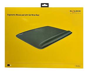 DELOCK mousepad για laptop με στήριγμα καρπού 12601, 320x420mm, μαύρο 12601
