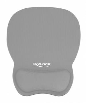 DELOCK Mousepad 12698 με στήριγμα καρπού, 245x206 mm, γκρι 12698