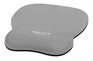 DELOCK Mousepad 12698 με στήριγμα καρπού, 245x206 mm, γκρι 12698