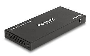 DELOCK HDMI splitter 18652 με downscaler πλήκτρο, 4 σε 1, 4K/60Hz, μαύρο 18652