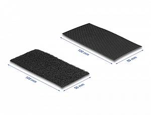 DELOCK αυτοκόλλητα τύπου Velcro 19105, 5x10cm, μαύρο, 10 ζεύγη 19105