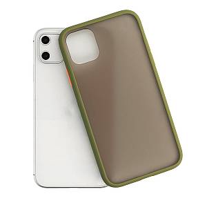 Samsung Galaxy S20 - Silicon Vennus Color Button Bumper case olive