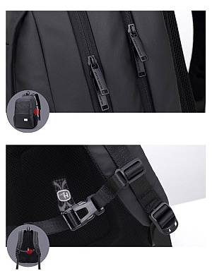 ARCTIC HUNTER τσάντα πλάτης 20005 με θήκη laptop 15.6, 26L, μαύρη 20005-BK