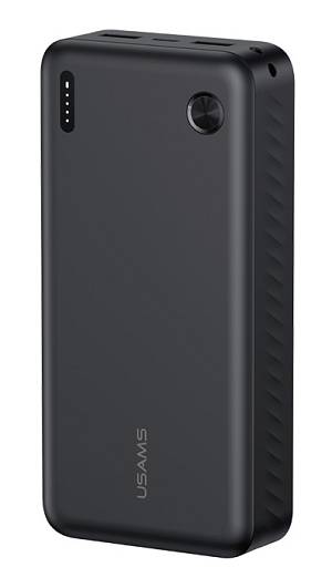 USAMS power bank CD254, 2x θύρες εξόδου, 20000mAh, 10W, μαύρο 20KCD25401